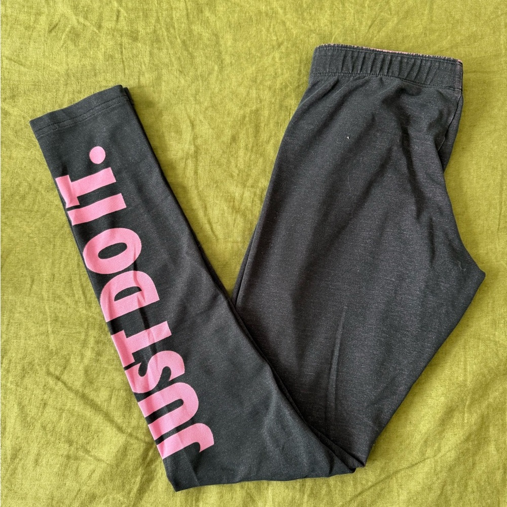 Nike Black Leggings with Pink Accents